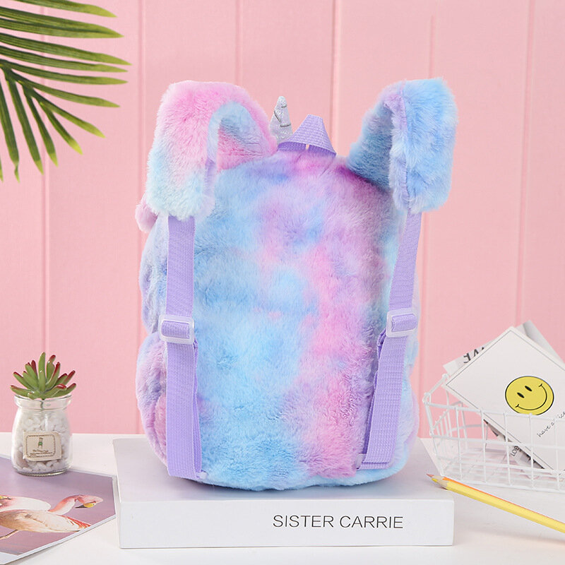 Плюшевый рюкзак в виде единорога, детская школьная сумка с рисунком, милая сумка в виде единорога, мини рюкзак в виде единорога, мини-розовый...