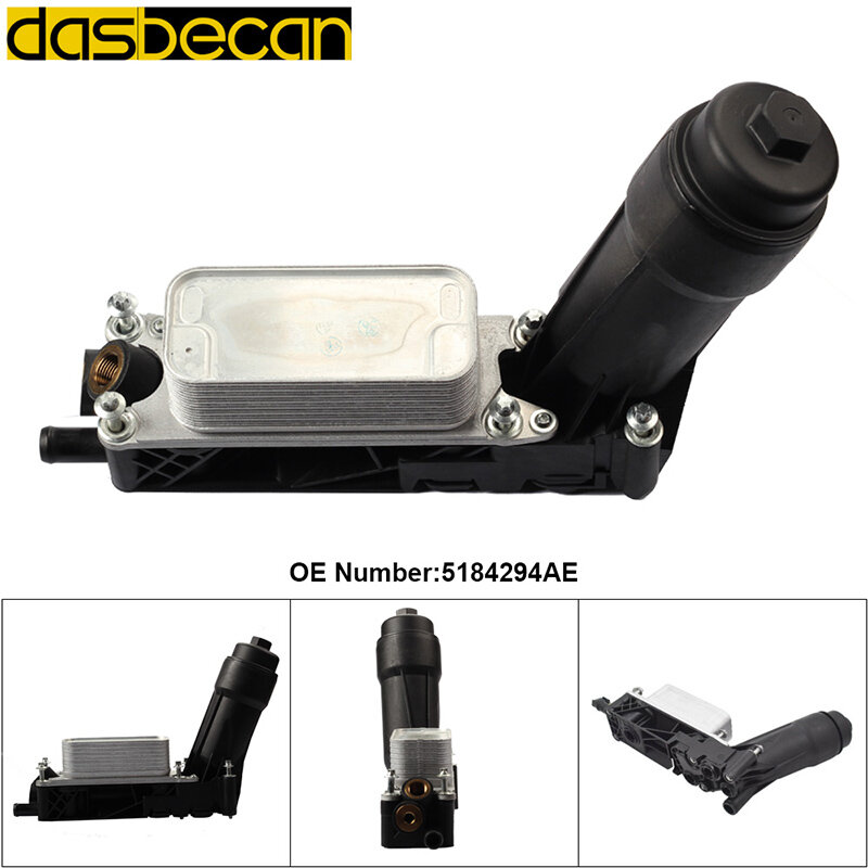 Dasbecan масляный фильтр для двигателя автомобиля масляный радиатор для 2011-2013 Chrysler Dodge Jeep Chrysler Ram 3,6 V6 5184294AE 5184294AD