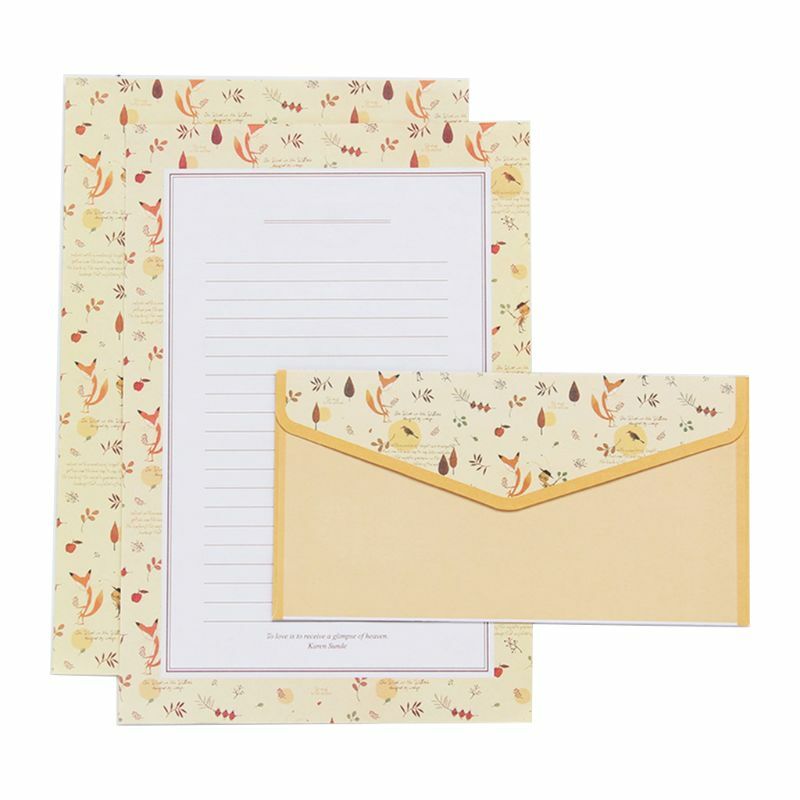 Creative Beautiful Letter Paper Envelope  Floral Cute Cartoon Set Letterhead Small Fresh Gifts