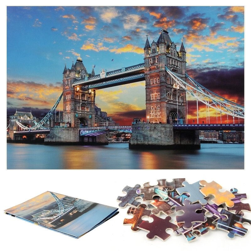 Arquitectura de Paisaje de ciudad, Torre de Londres, puente, rompecabezas, juguetes para adultos, 18 juegos de mesa, juguetes interactivos para niños