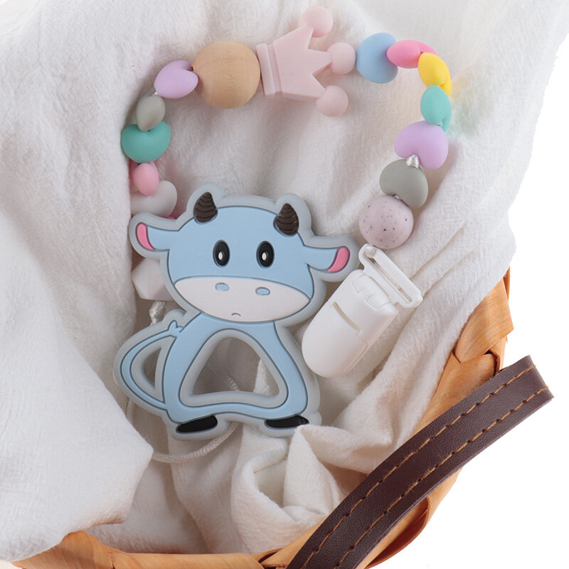 10pcs 아기 실리콘 Teethers 만화 Teether 치아 BPA 무료 실리콘 Teething 장난감 식품 학년 실리콘 베이비 케어