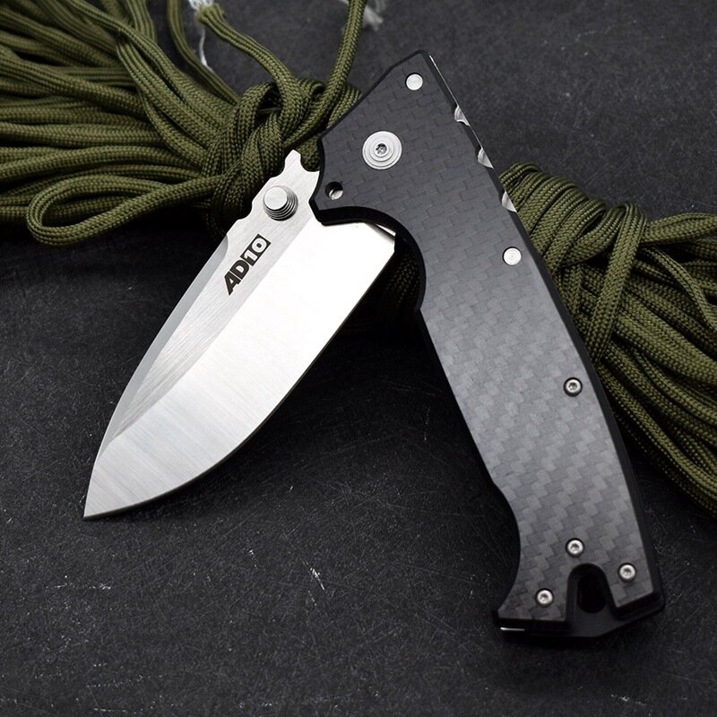 High-quality AD10 Folding Knife High Hardness M390 Blade Outdoor Camping Hunting Tactical Defence Pocket Military Knife EDC Tool