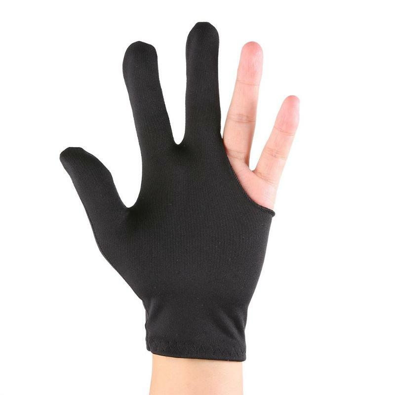 Guante de billar inglés con tres dedos, tela de LICRA bordada, accesorio para billar guante billar mano derecha
