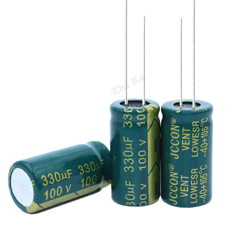 Condensador electrolítico de aluminio RADIAL, alta frecuencia, baja impedancia, 100V, 330UF, 13x25, 20%, 330000nf, 20%, 5 unids/lote