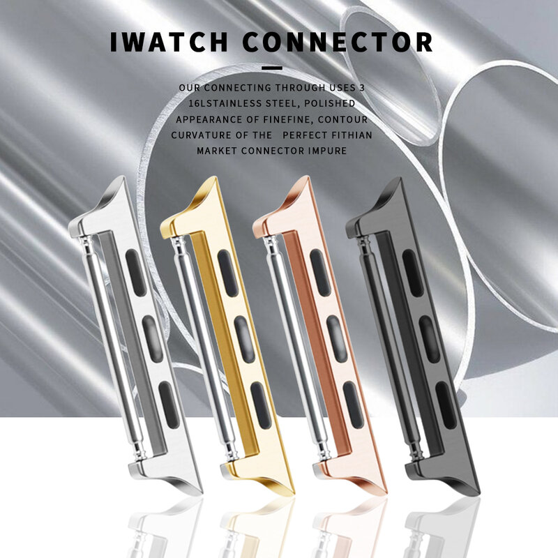 Bez szwu metalowy aluminiowy pasek złącze adapter do Apple Watch 38mm 42mm 40mm 44mm złącze do iwatch 6 SE 5 4 32 akcesoria