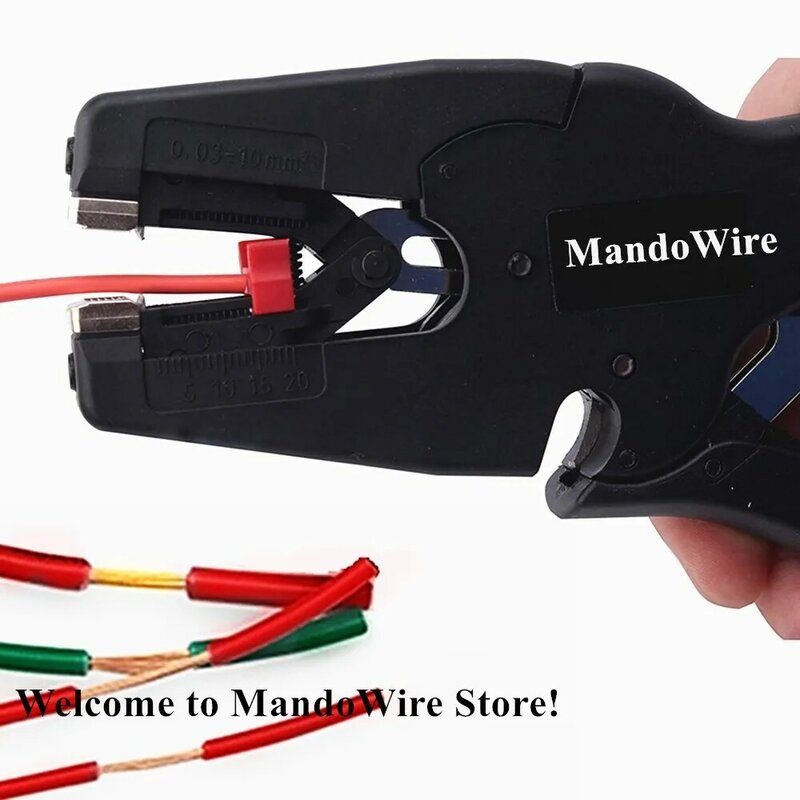 MandoWire 자동 와이어 스트리퍼 및 커터 범용 Duckbill 전선 스트리핑 플라이어 케이블 크림 퍼 스트리퍼 도구