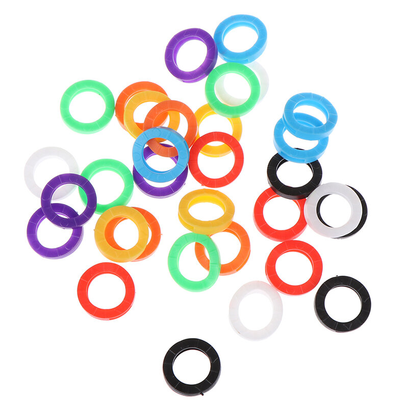 32 sztuk Multicolor elastyczna mieszane kolor Hollow gumowy klucz obejmuje okrągłe miękkie silikonowe klucze zamki Cap breloczek na klucze przypadku