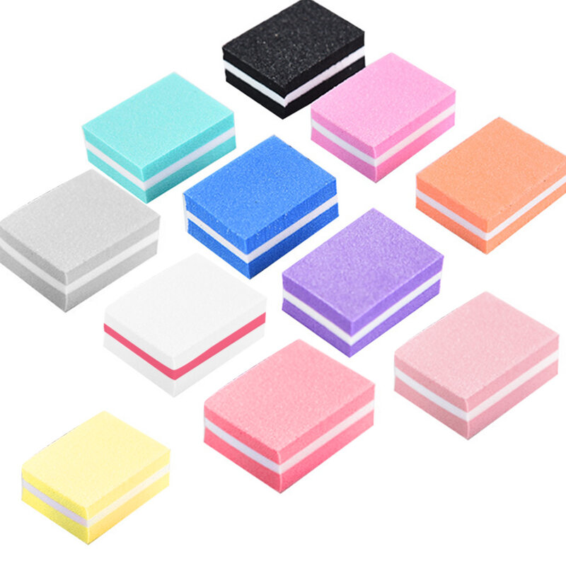 10 Pcs Set di lime per Nail Art tamponi per unghie di colore bianco levigatura blocco di macinazione spugna forma Pedicure Kit di strumenti per Nail Art