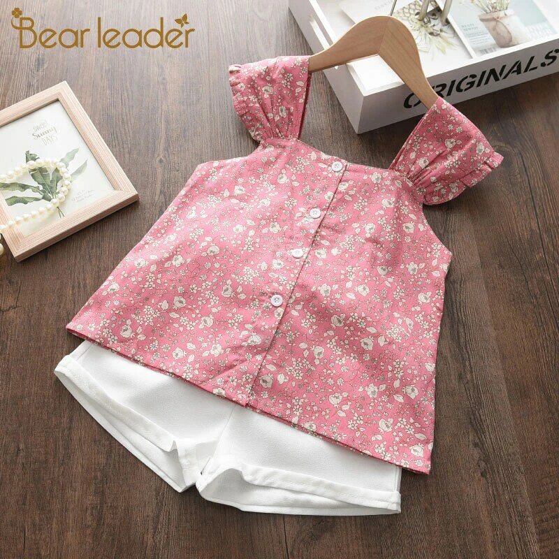 Bear Leader-ropa de verano para niñas, conjuntos de ropa con estampado de Camiseta corta, 2 uds., ropa para niños de 2 a 6 años