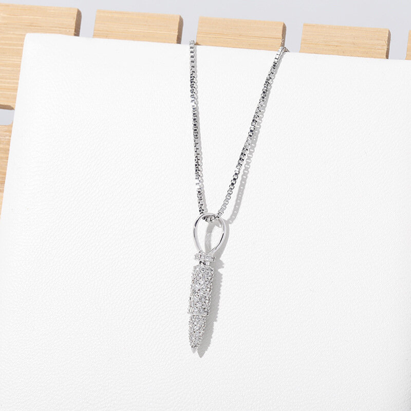 Женское/Мужское ожерелье из серебра 925 пробы с кубическим цирконием