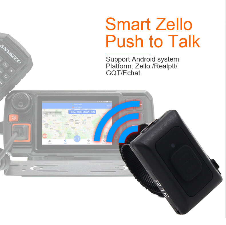 Pengontrol PTT Bluetooth Nirkabel Tombol Walkie Talkie Bebas Genggam untuk Ponsel Android IOS Ponsel Energi Rendah untuk Pekerjaan Zello