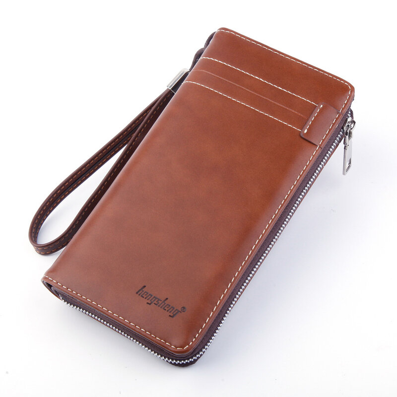 JIFANPAUL  Men's Clutch Wallet Men Wallet Men's Long Zipper European and American Wallet Large Capacity Wallet Mobile Phone Bag