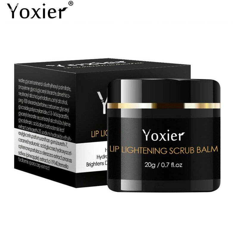 20g Yoxier Lip Lightening Scrub Balm Remove Dull Lips Moisturizing Hyaluronic Acid Brighten Black Lips  Whitening Korea lip Balm