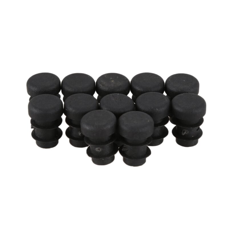 12個のプラスチック製のパイプエンドのセット,ベランダのチューブ用の黒い丸いロープ