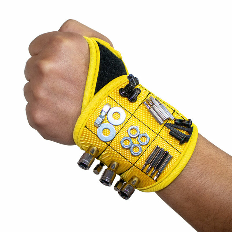 Bracelet magnétique à aimants puissants réglables, ceinture de poignet pour électricien, kit d'outils, support de perceuse à vis, ceinture d'outils de réparation