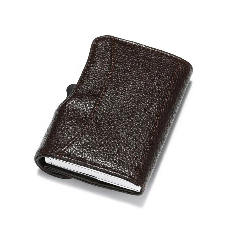 ZOVYVOL-cartera inteligente con nombre personalizado para hombre, billetera de cuero RFID, caja de aluminio, tarjetero Pop-Up, 2022