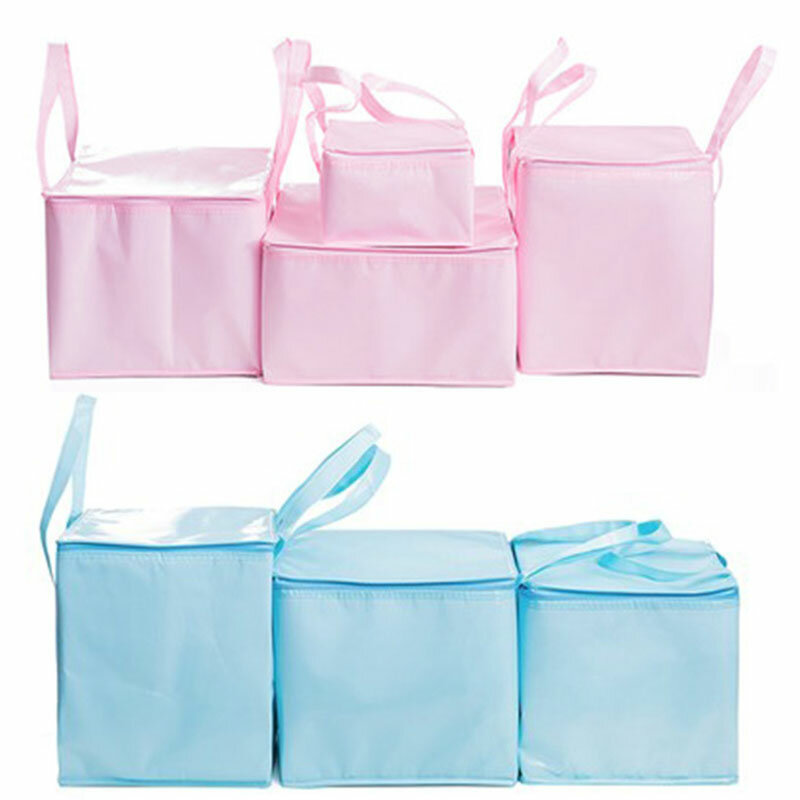 Foldable Large Cooler Bag Portable Food Cake Insulated Bag Aluminum Foil Thermal Box Waterproof Ice Pack Lunch Box Delivery Bag