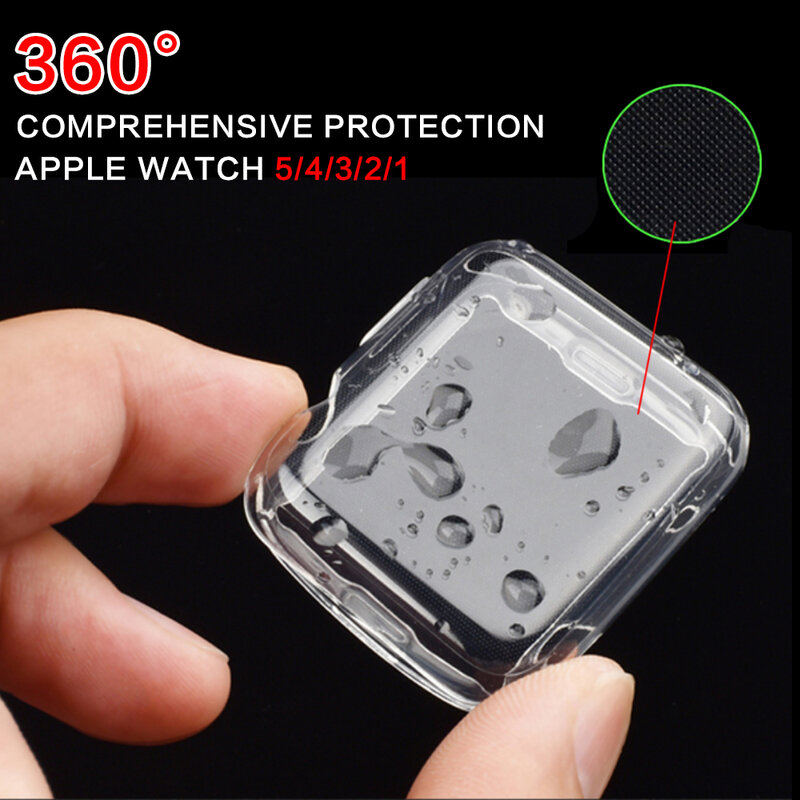 Protector Case Voor Apple Horloge 6 Se 5 4 3 2 1 40Mm 44Mm 360 Clear Tpu Cover volledige Case Voor Iwatch 5 4 3 2 1 38Mm 42Mm
