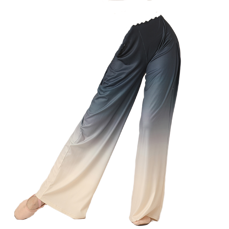 Pantalones de pierna ancha de baile clásico chino para mujer, traje de baile de Color degradado, elegante, clásico, 2XL, primavera 2022