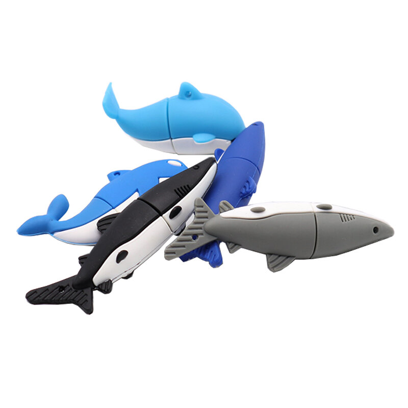 Szybki 8GB 16GB 32GB 128GB Pendrive śliczny Dolphin Flash Drive 64gb Shark Memory Pen Drive dysk Usb kreatywny prezent