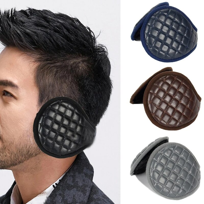 Plush Leather Solid Cycling Outdoor Sports Cover Men Adults Foldable Adjustable Warmers Protection Accessories Ear Muffs Winter