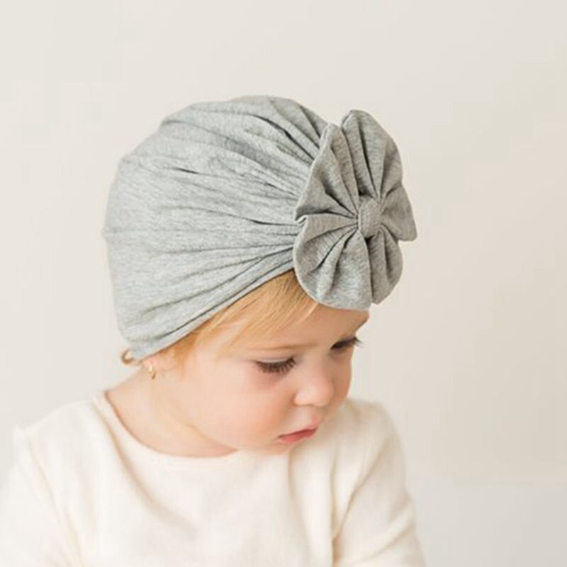 Turbante de algodón suave y cómodo para bebé, sombrero hecho a mano con lazo, gorros para bebé, accesorios para el cabello, decoración de ropa