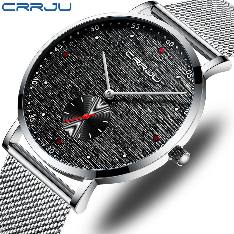 CRRJU-ساعة خريف للرجال ، جودة غير لامعة ، ساعة أساسية للعمل ، مقاومة للماء ودائمة