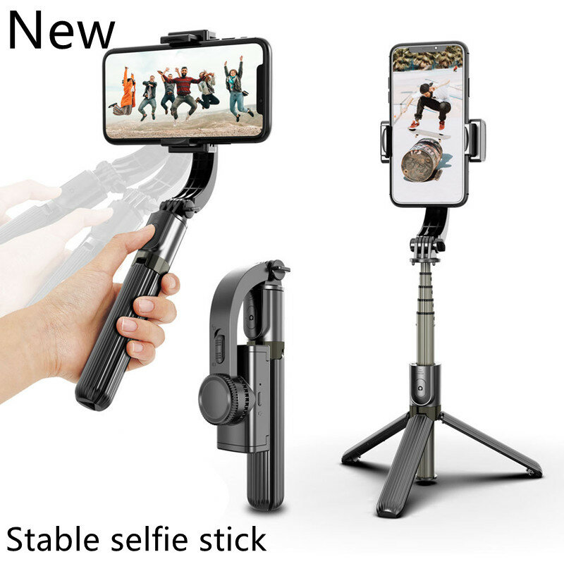 Tongkat Selfie Stabilisator Gimbal Ponsel Pintar Genggam Tripod Anti-guncang Remote Control Bluetooth Nirkabel Dapat Diperpanjang Dapat Dilipat