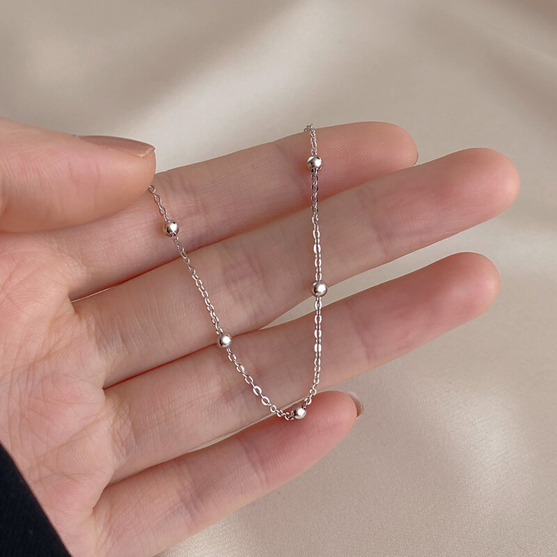 925 Sterling Silver round Beads Bracelet for Women 2021 New Trendy Ins Simple Niche Design Temperamental Cold Style Bracelet