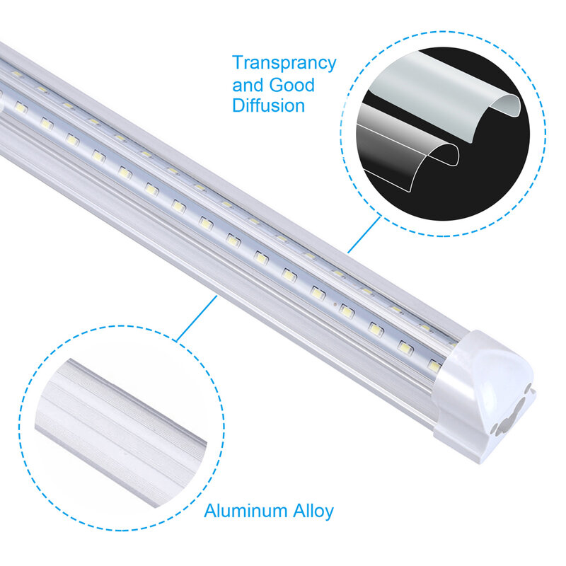 Tubo LED de 6 pies T8 1,8 M, accesorio de luz de tienda integrado en forma de V con tubo LED SMD2835, bombilla LED de 56W, disponible en EE. UU.