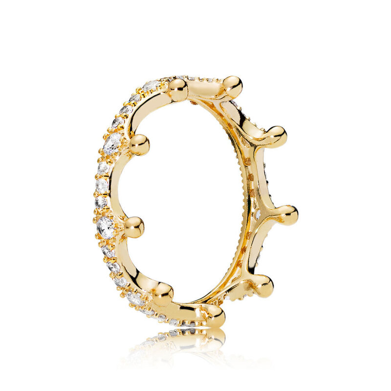 Klasyczne srebrne kolorowe pierścienie z koroną liście łuk kryształ ślub i impreza szeroki pierścień dla kobiet biżuteria Party