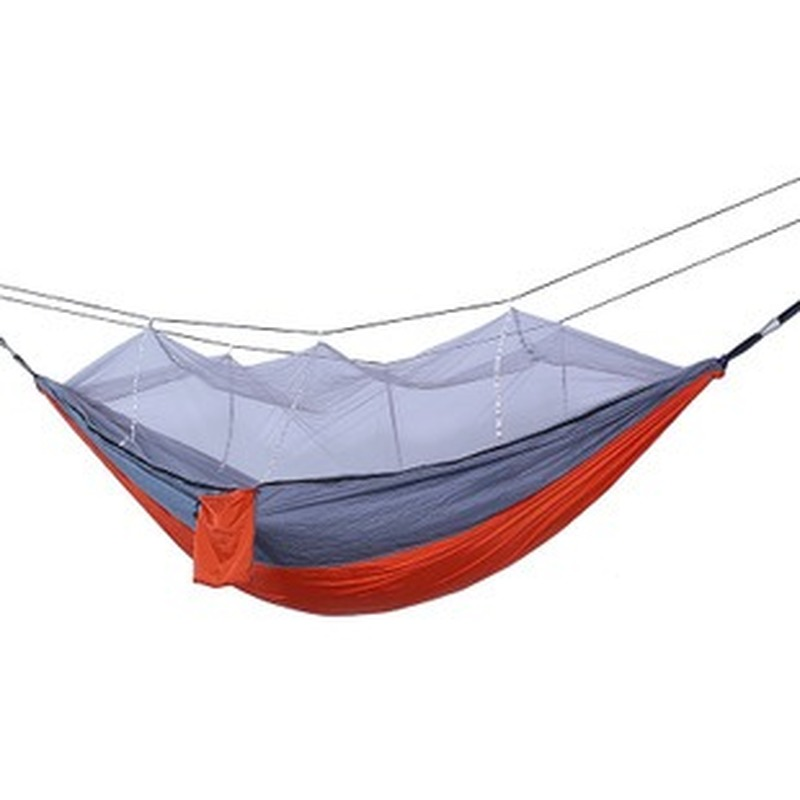 Bourette Spinning 210T Nylon Hangmat Outdoor Anti-Mosquito Hangmat Outdoor Camping Goederen Bed Lager 300Kg 1-2 Mensen