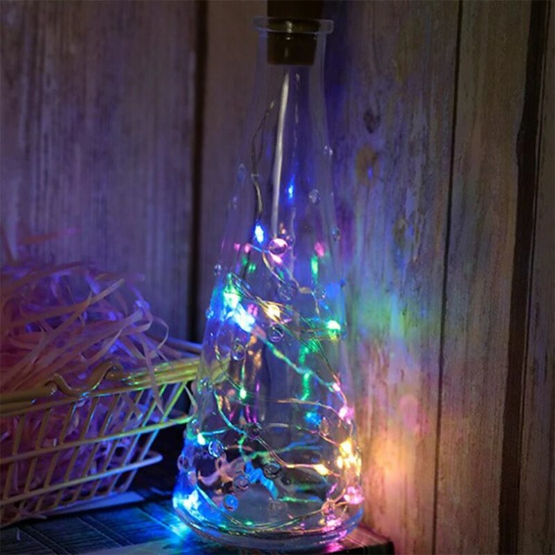 Fogein LED Bottle Cork Light Chain Copper Wire Waterproof Light Chain for Holiday Bedroom Living Room Decoration Colored Lamp