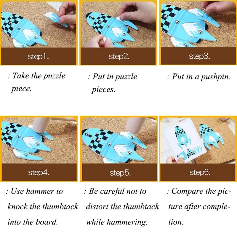 Set Puzzle Mengetuk Kayu Mainan Anak Gabus Palu Kayu Mengetuk Paku Payung Universe Lalu Lintas Jigsaw Hewan Mainan Edukatif
