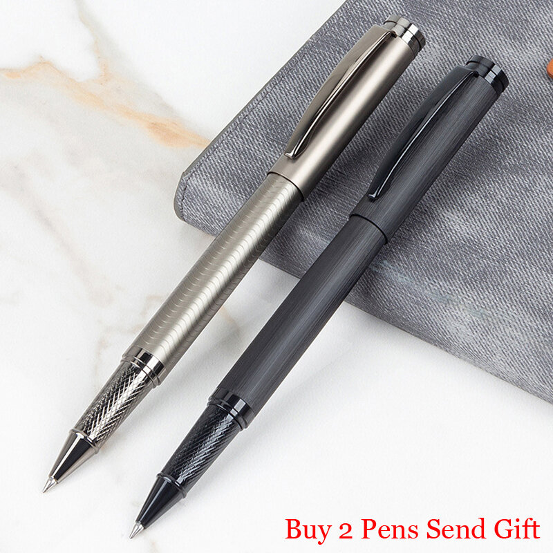 Высококачественный классический дизайн, полностью Металлическая искусственная кожа, Офисная искусственная ручка, купить 2, отправить подарок