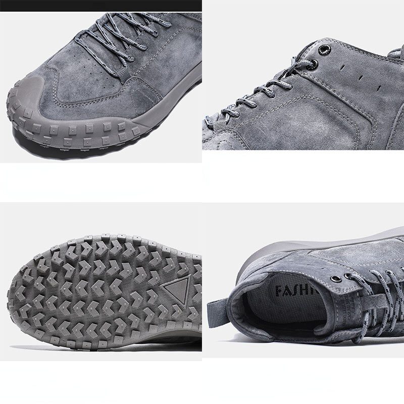 Zapatos Retro para Hombre, zapatillas De piel De ante De cerdo, con plataforma, cómodas, informales, para exteriores, otoño e invierno, 2021