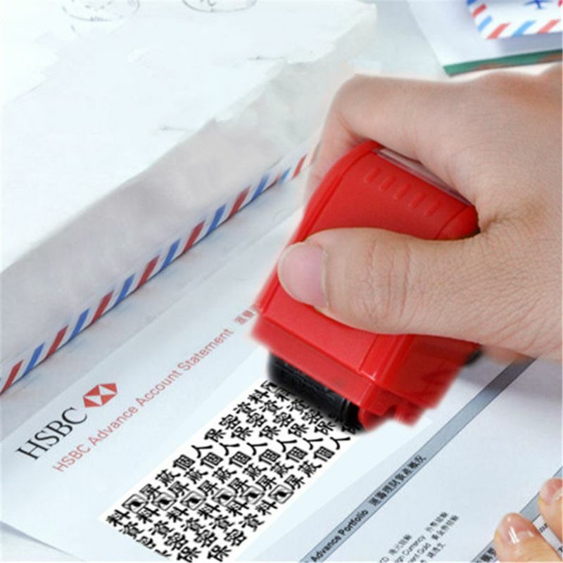Identity Theft Protection Roller Stamp ปกป้อง ID ความเป็นส่วนตัว Confidential ข้อมูล P9JD