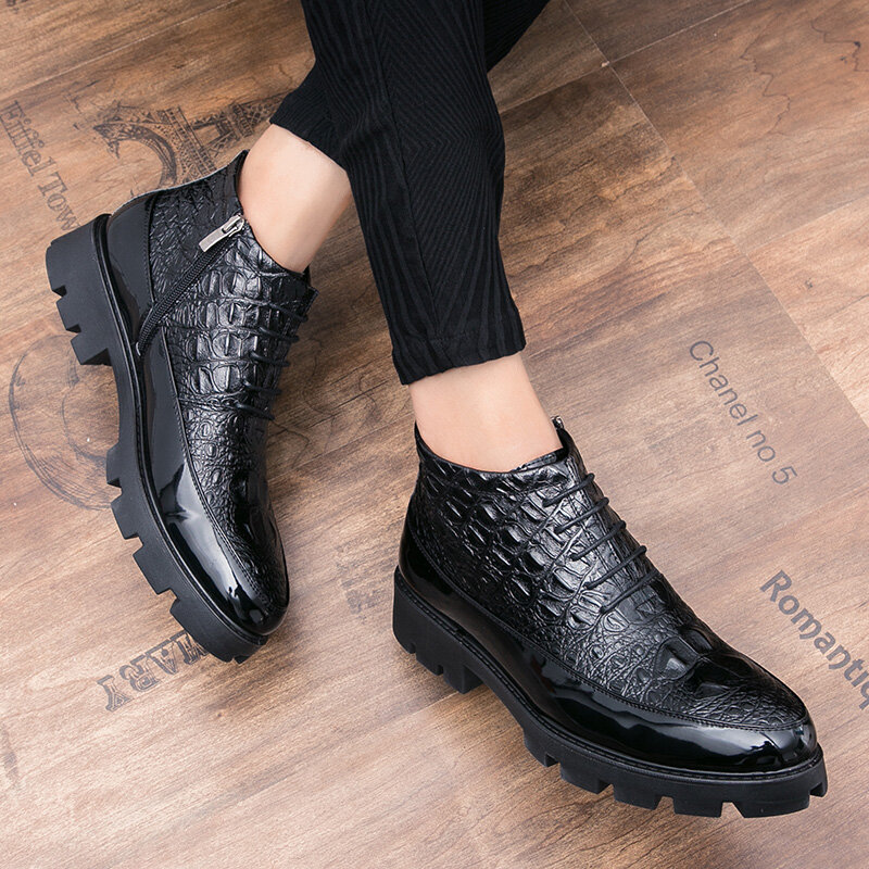 سميكة القاع حذاء رجالي Oxfords ديربي بولي Leather جلد حذاء رسمي فساتين راقية الكلاسيكية مريحة 2021 جديد موجزة KG796