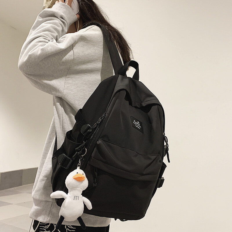 Casual Waterproof Backpack Student School Bags for Women Harajuku Nylon Women Back Pack 2021 Large Capacity Book Bag Teenager