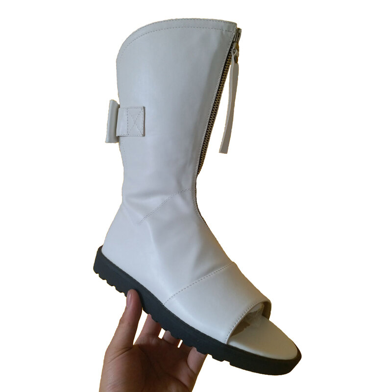Sandales de gladiateur à plateforme plate et bout ouvert pour Femmes, chaussures d'été décontractées, noires et blanches, 2021