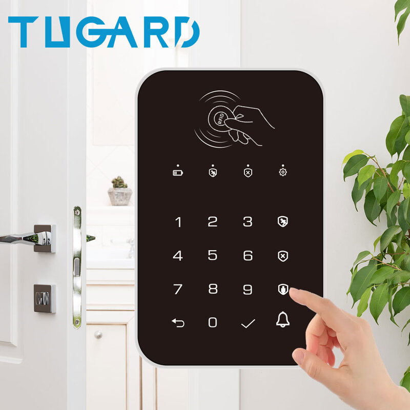 TUGARD – clavier tactile sans fil K10, panneau de commande pour hôte, carte RFID, mot de passe, pour système d'alarme de sécurité domestique GSM, anti-cambriolage