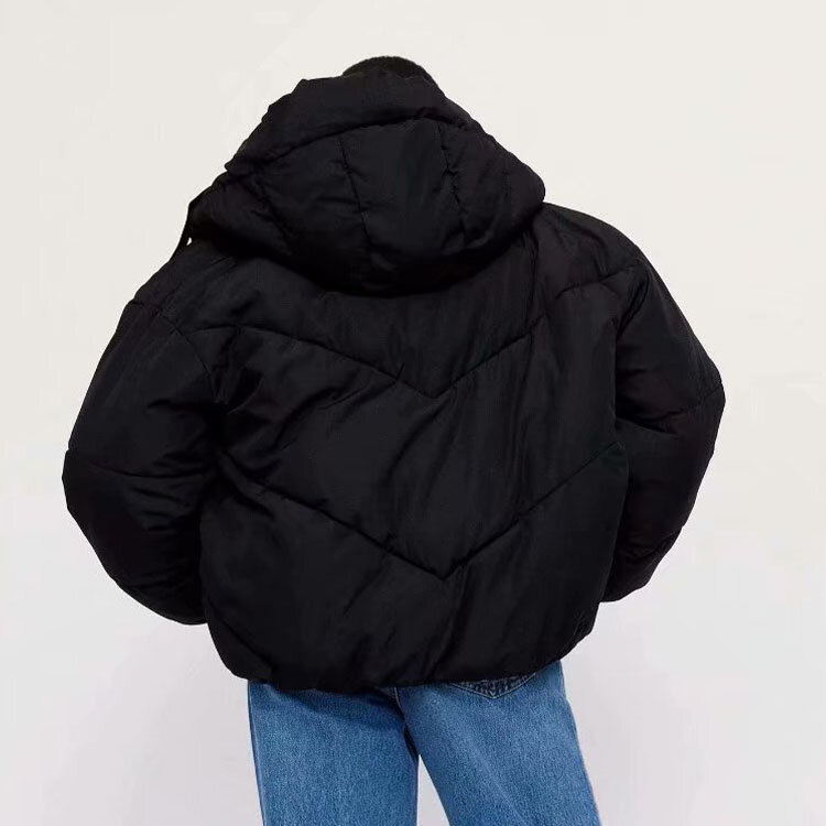 Chaqueta de algodón con capucha para mujer, ropa informal de manga larga con bolsillo y cremallera, decoración, otoño e invierno, novedad de 2021