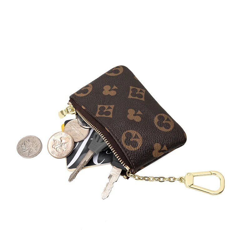 Mini Classical Wallet Purse Brand Designer Zipper Coin Purse Leather Key Bag Unisex Leather Bag KeyChian Purse and Wallet Coin