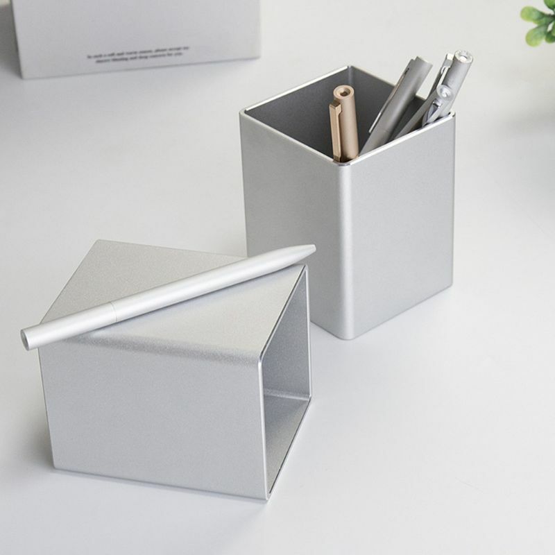 Contenitori di alluminio del supporto di stoccaggio della tazza dell'organizzatore della matita della penna della scrivania quadrata del metallo trasporto di goccia