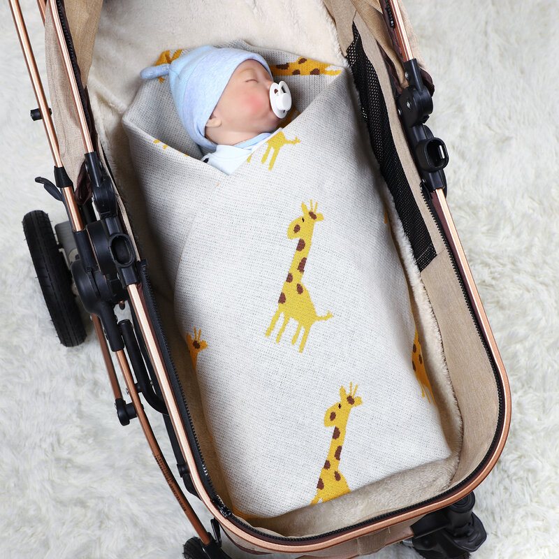 AY TescoBaby Decken Gestrickte Neugeborenen Bebes Baumwolle Schlafen Abdeckungen für Strollerr Bettwäsche Sofa Korb 100*80cm Kleinkind
