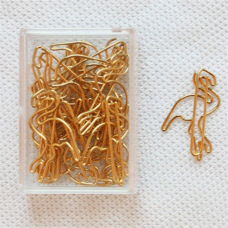 20pcs Gold Bird Shape Paper Clips Bookmarks Photo Memo Ticket Clip Stationery School Supplies Gifts