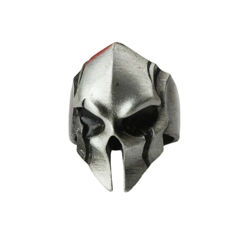 Spartan guerreiro metal máscara design anéis para homens soldado clássico guerreiro capacete anel único estilo punk baile de formatura jóias criativas