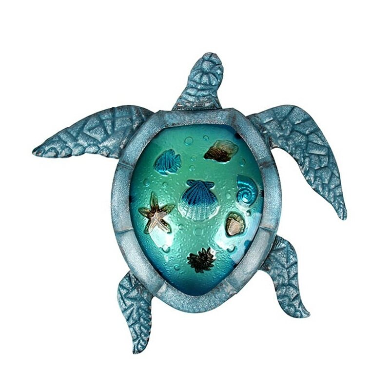 Turtle metalowa grafika ścienna do dekoracji ogrodowych posągi zewnętrzne i akcesoria do miniatur zwierząt rzeźby