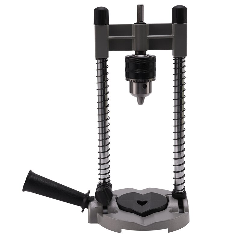 1 Pcs Multifunctional Drill Stand Adjustable 45-90° Angle Drill Guide Attachment, with Chuck Drill Holder Stand, for Electric Dr