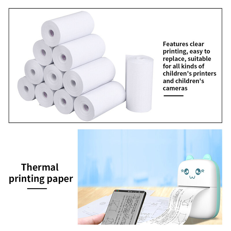 10 Rolls Receipt Thermal Paper 57x30 mm Printing Label Roll for Mobile POS Photo Printer Cash Register Paper Office Stationery